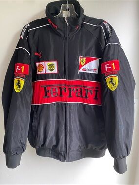Vintage Puma Scuderia Ferrari Formula One Bomber Jacket Like New! large
